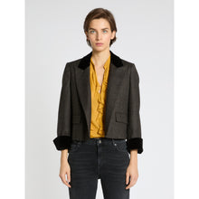 Load image into Gallery viewer, Marella Sarcella Cropped Jacket in Brown Herring-Bone