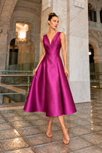 Load image into Gallery viewer, Fely Campo Midi Dress with Chiffon Bolero in Magenta