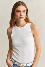 Load image into Gallery viewer, Gant High-Neck Rib Tank Top in White
