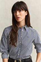 Load image into Gallery viewer, Gant Classic Poplin Striped Shirt in Classic Blue