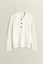 Load image into Gallery viewer, Gant Lambswool Cable Knit Rugger in Cream