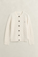 Load image into Gallery viewer, Gant Lambswool Cable Knit Cardigan in Cream