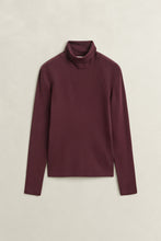 Load image into Gallery viewer, Gant Ribbed Turtleneck in Darkened Wine