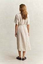 Load image into Gallery viewer, Gant Striped Shirt Dress in Oat Beige