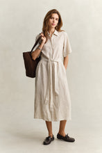 Load image into Gallery viewer, Gant Striped Shirt Dress in Oat Beige