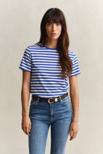 Load image into Gallery viewer, Gant Striped Shield T-Shirt on Royal Blue