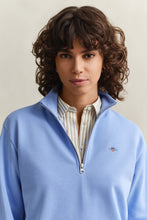 Load image into Gallery viewer, Gant Shiled Half-Zip Sweater in Hydrangea Blue