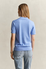 Load image into Gallery viewer, Gant Knitted Short Sleeve Rugger in Hydrangea Blue