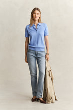Load image into Gallery viewer, Gant Knitted Short Sleeve Rugger in Hydrangea Blue