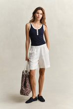 Load image into Gallery viewer, Gant Contrast Colour Ribbed Tank Top in Blue