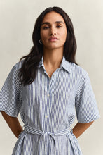 Load image into Gallery viewer, Gant Striped Shirt Dress in Evening Blue