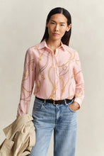 Load image into Gallery viewer, Gant Printed Long-Sleeve Shirt in Apricot Pink