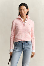 Load image into Gallery viewer, Gant Stretch Cable Half-Zip in Apricot Pink