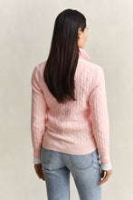 Load image into Gallery viewer, Gant Stretch Cable Half-Zip in Apricot Pink