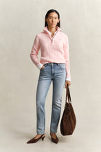 Load image into Gallery viewer, Gant Stretch Cable Half-Zip in Apricot Pink