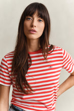 Load image into Gallery viewer, Gant Striped Shield T-Shirt on Perfect Red