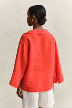 Load image into Gallery viewer, Gant Linen Popover Shirt in Perfect Red