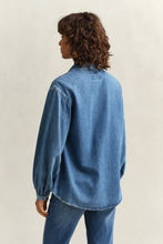 Load image into Gallery viewer, Gant Denim Volume Sleeve Shirt in Mid Blue