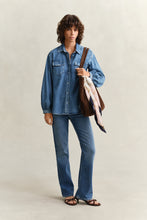 Load image into Gallery viewer, Gant Denim Volume Sleeve Shirt in Mid Blue