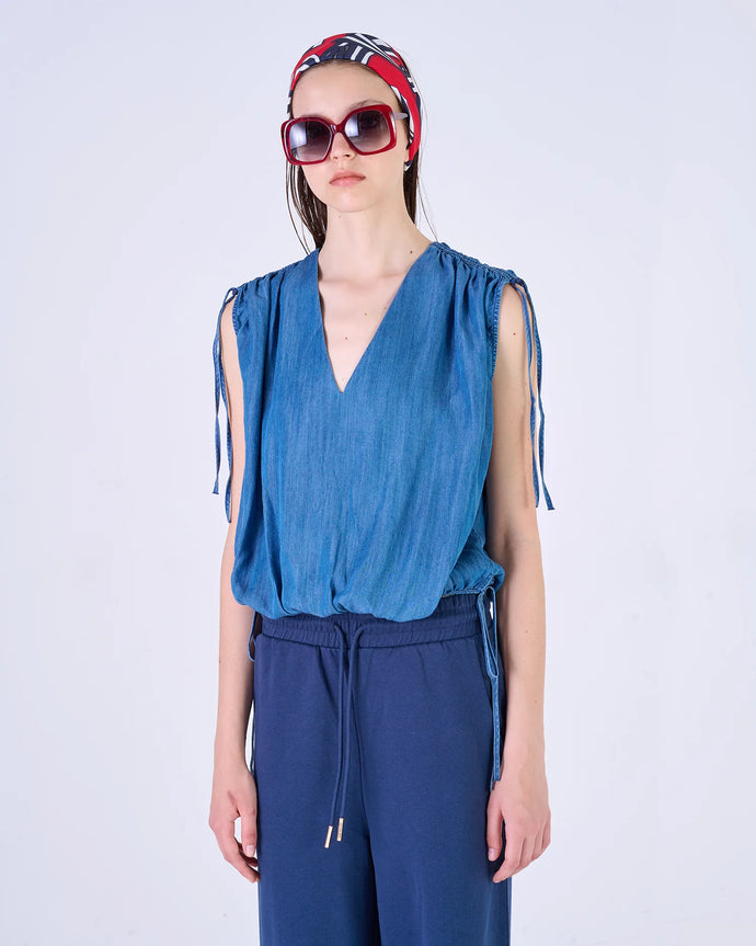Silvian Heach Top with Shoulder Gathers