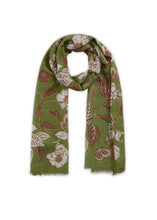 Load image into Gallery viewer, Codello Green Scarf with Leaf Print