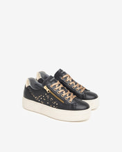 Load image into Gallery viewer, NeroGiardini Leather and Technical Fabric Trainers in Black