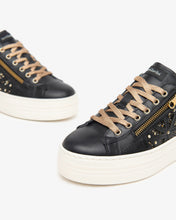 Load image into Gallery viewer, NeroGiardini Leather and Technical Fabric Trainers in Black