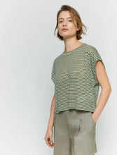 Load image into Gallery viewer, Iblues about blue stripe linen tshirt