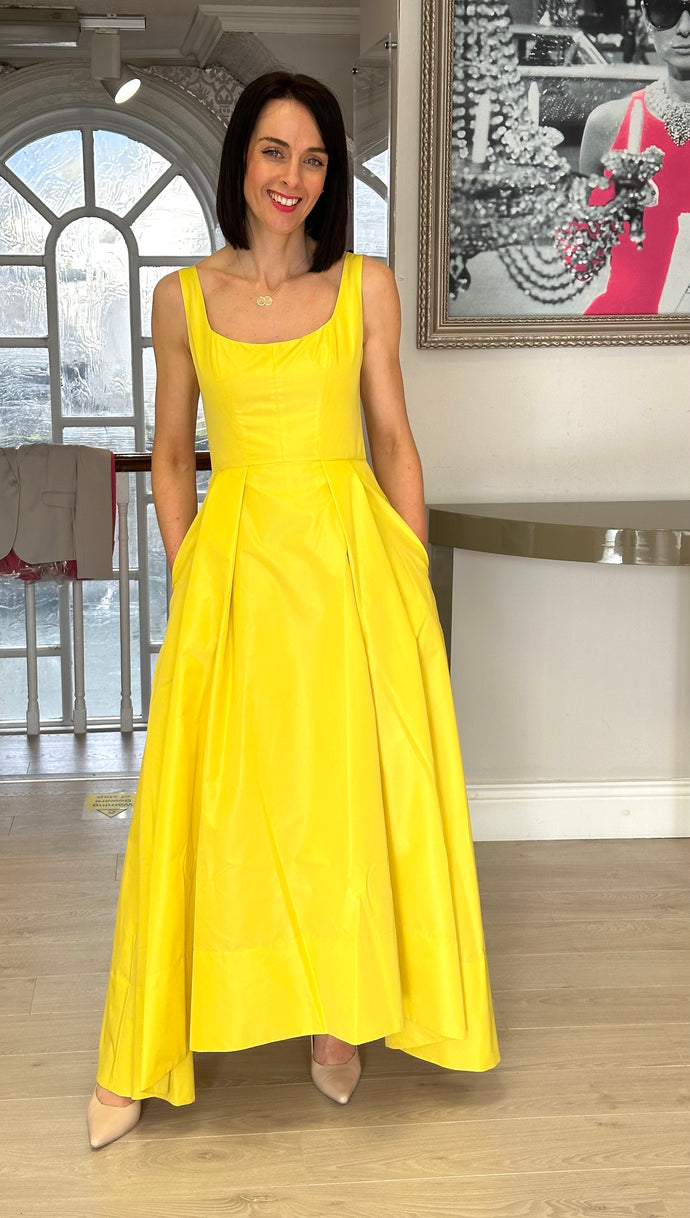 Pinko Taffetta Dress in Yellow