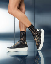 Load image into Gallery viewer, NeroGiardini Leather and Technical Fabric Trainers in Black