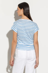 Luisa Cerano Striped Linen Shirt in Blue