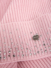 Load image into Gallery viewer, MarcCain Hat with Faux Fur Pom-Pom and Sequins in Chalk Pink