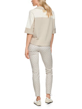 Load image into Gallery viewer, MarcCain 2-Tone V-Neck Sweater in Beige/White