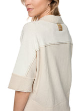 Load image into Gallery viewer, MarcCain 2-Tone V-Neck Sweater in Beige/White