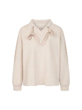 Load image into Gallery viewer, MarcCain Oversized Sweatshirt with Hotfix Stones in Beige