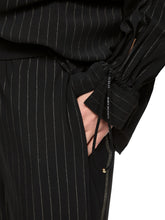 Load image into Gallery viewer, MarcCain WELKOM Pull-On Pinstripe Trousers in Black/White