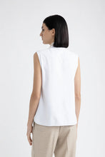 Load image into Gallery viewer, Peserico Jersey and Poplin Top in Pure White