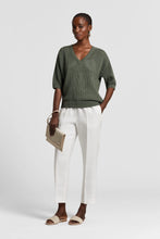 Load image into Gallery viewer, Peserico Pure Cotton V-Sweater in NAVY