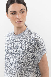 Peserico Nuanced Jacquard Pattern Cotton and Micro Sequin Sweater