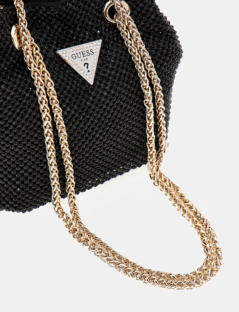 Guess Sofia Rhinestone Mini Bucket Bag in Black – Ela Maria
