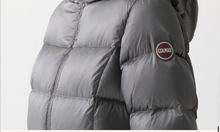Load image into Gallery viewer, Colmar Hooded A-Line Down Jacket in Steel