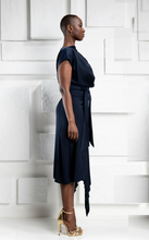 Load image into Gallery viewer, Kevan Jon Mila Drape Dress in Navy