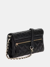 Load image into Gallery viewer, Guess Giully Quilted Mini Crossbody in Black