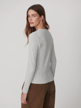 Load image into Gallery viewer, Varley Kesia Long Sleeve Henley Top in Light Grey