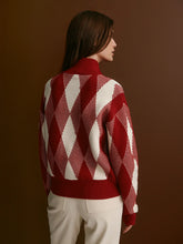 Load image into Gallery viewer, Varley Karina Jacquard Knit Jacket in Red Dahlia