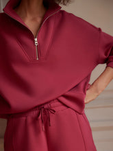 Load image into Gallery viewer, Varley Hawley Half-Zip Sweater in Raspberry