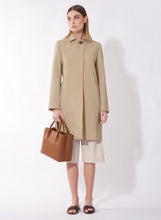 Load image into Gallery viewer, Cinzia Rocca Single Breast Overcoat with Shirt Collar in Sand