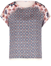 Load image into Gallery viewer, Gerry Weber Blouse Top with Fabric Paneling in Blue

