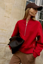 Load image into Gallery viewer, Varley Mumford Half Zip Fleece in Washed Red