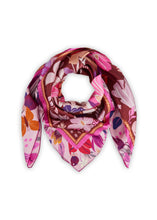 Load image into Gallery viewer, Codello Flower Printed Silk Scarf in Pink